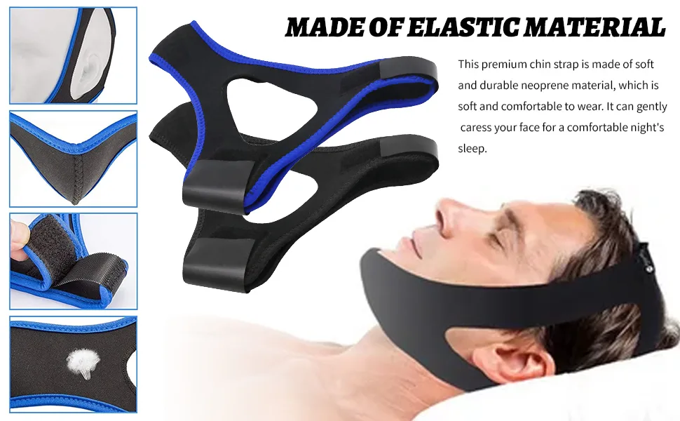 Airflow Jaw Strap Air Flow Jaw Strap Snoring Chin Strap Breathable Unisex Jaw Support Facial Lifting Strap (Black 1PCS) - B0D73HPH27-A