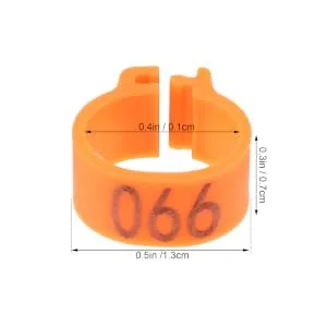 VILLFUL 100 Pcs Pigeon Anklet Numbered Pigeon Deterrent Sound Clips Drumstick Chicken Foot Ring Plastic 1.3X1.3CM Orange - product information 4
