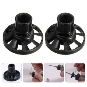 Didiseaon 2pcs Electric Grinding Chuck Grinding Dust Blowing Tool Electric Grinding Dust Cleaning Tool Fan Nut 3x3cm Black - product information 4