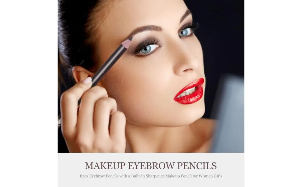 8pcs 2 in 1 Eyebrow Pencil Makeup Tools coffee small tools Makeup Tool eyebrow makeup 1 count (Pack of 1) Coffee - product information 2