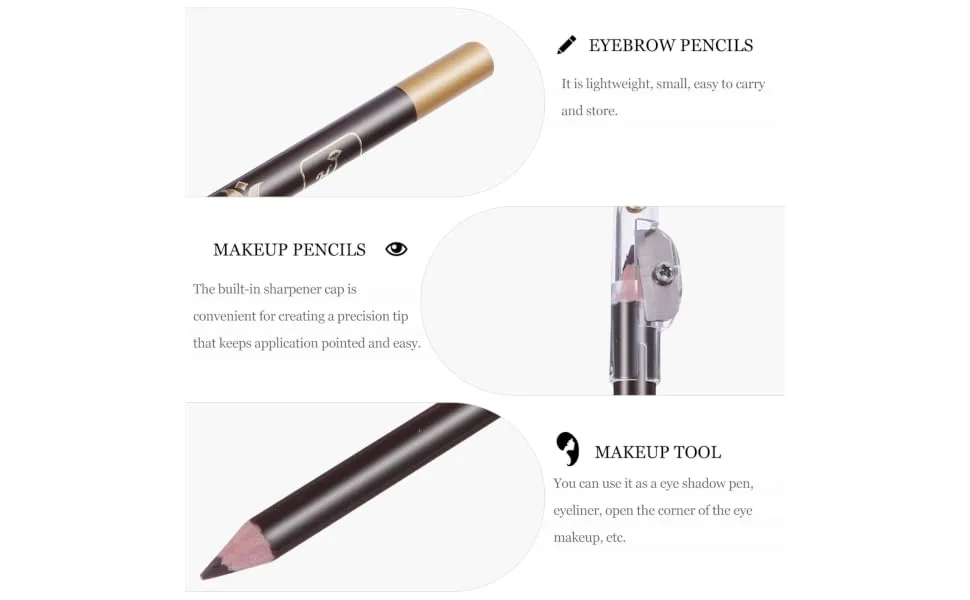 8pcs 2 in 1 Eyebrow Pencil Makeup Tools coffee small tools Makeup Tool eyebrow makeup 1 count (Pack of 1) Coffee - product information 7