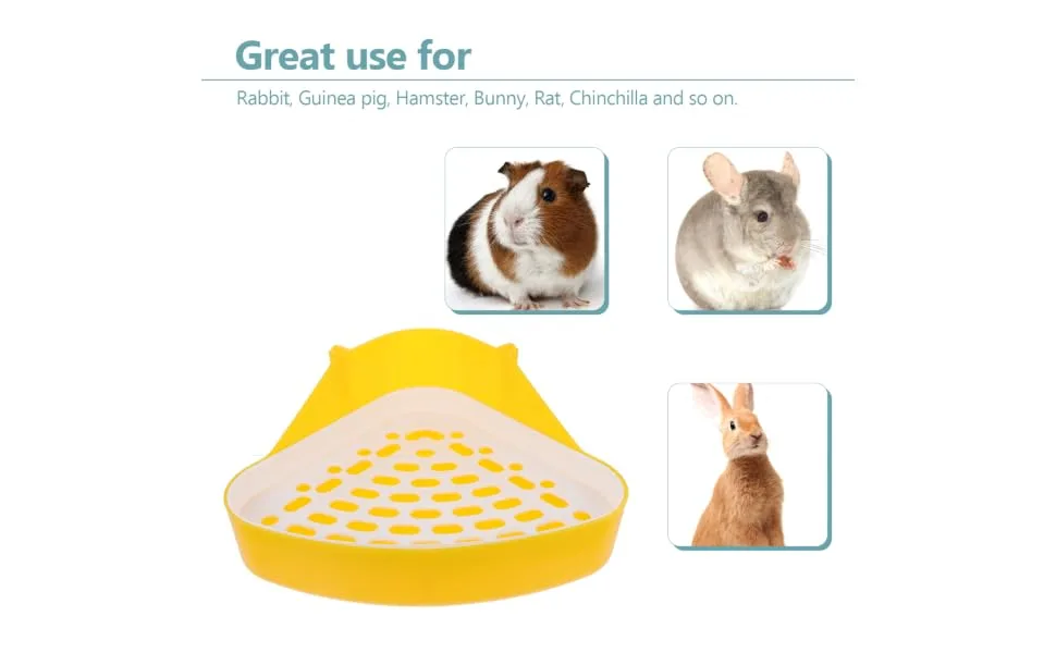Levemolo Box Pet Potty Urinal Bunny Potty Rabbit Guinea Pig Bedding Pet Pee Small Animal Bedding Abs White 24.5X18.5cm White - product information 3