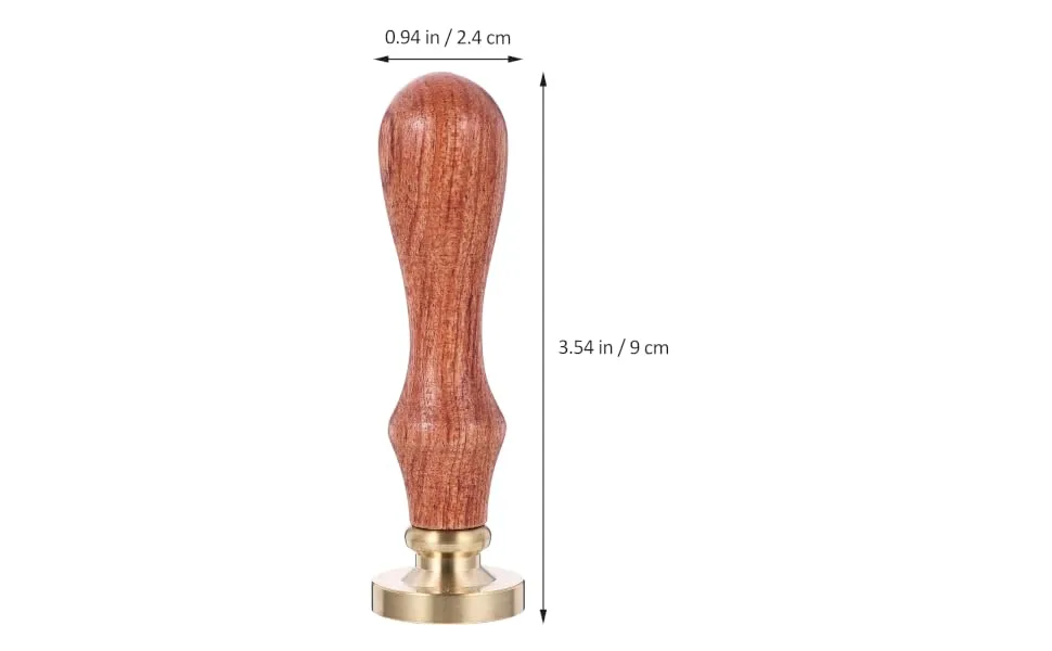 Outanaya 1pc Dispensing Plate Tool Retro Sealing Stamp Espresso Tool Vintage Envelopes Hotfix Wooden Handle 1 count (Pack of 1) Golden - product information 5