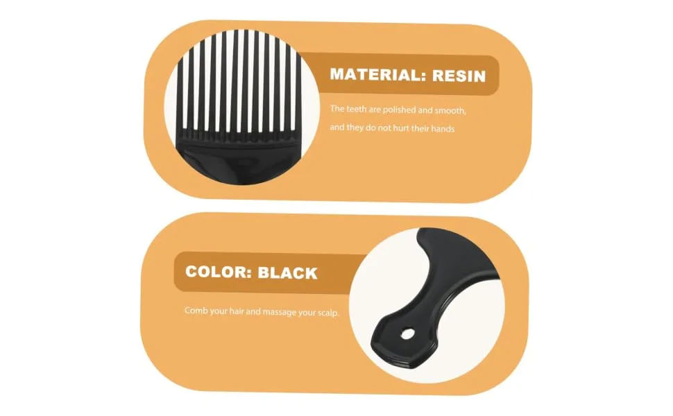 OFFSCH Curly Hair Styling Tool - 3Pcs Afro Pick Comb - Hair Volume Pick Comb for Tangles Metal Hair Pick - product information 2