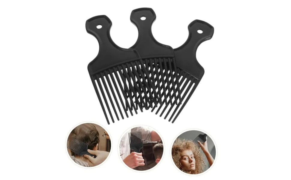 OFFSCH Curly Hair Styling Tool - 3Pcs Afro Pick Comb - Hair Volume Pick Comb for Tangles Metal Hair Pick - product information 4