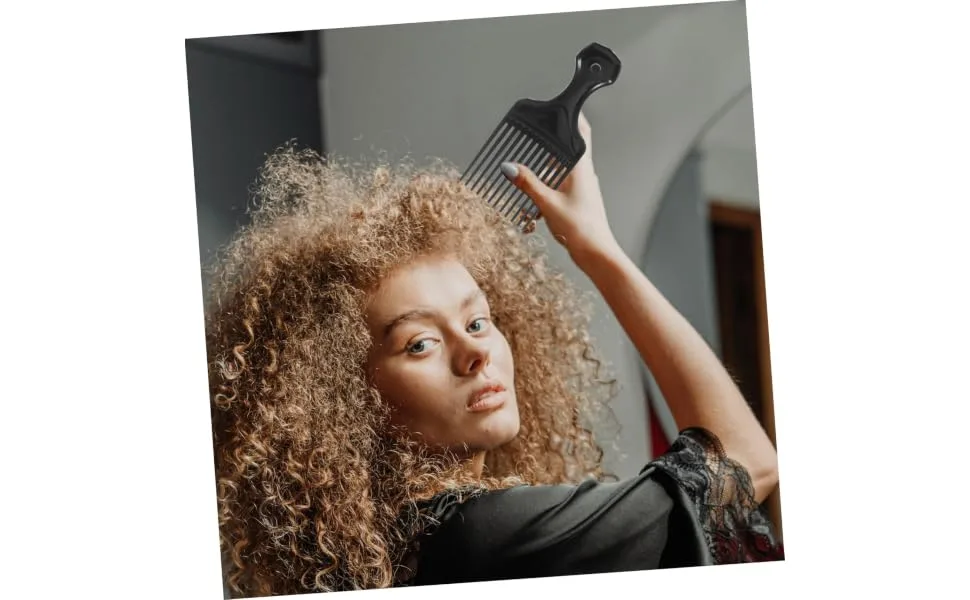 OFFSCH Curly Hair Styling Tool - 3Pcs Afro Pick Comb - Hair Volume Pick Comb for Tangles Metal Hair Pick - product information 6