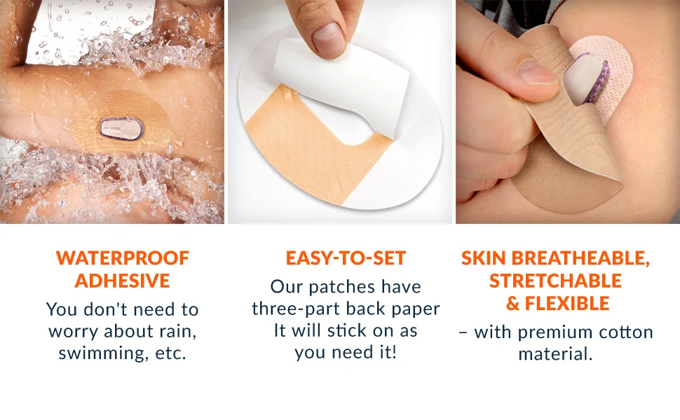 FixiC  Adhesive Patches for G6  25 Pack Premium Waterproof Adhesive Patches  Pre-Cut Back Paper  Adhesive Patch for G6  Long Fixation! (Tan) - dexcom g6 bandages