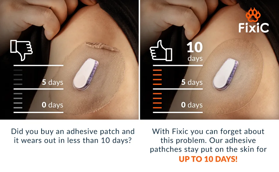 FixiC  Adhesive Patches for G6  25 Pack Premium Waterproof Adhesive Patches  Pre-Cut Back Paper  Adhesive Patch for G6  Long Fixation! (Tan) - dexcom g6 overpatches
