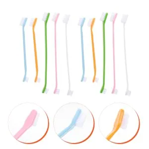 BCOATH 10pcs Puppy for Cat Pets Small Supplies Portable Nylon Clean Tooth Pet Dual-head Dog Brush - product information 3