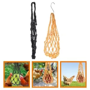 GRIRIW 2pcs String Feeding Supplies Black Hooks for Hanging Foraging Tool Chicken Hen Fruit Nylon - product information 5
