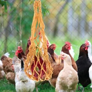 SEWOART 3pcs String Parrot Hooks Poultry Feeder Bags Hanging Feeder for Hens Net Bag Mesh Chicken Feed - product information 2