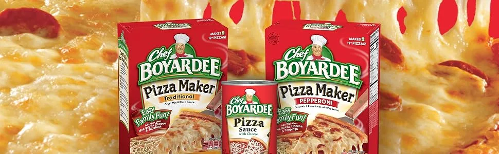 Chef Boyardee Pizza Sauce with Cheese, 15 oz, 12 Pack - Chef Boyardee Pizza Kits – Fun for the whole family