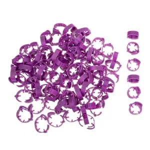 BUGUUYO 100pcs Chicken Leg Ring Chicken Thigh Poultry Identification Ring Chicken Drumsticks Plastic Purple - product information 4