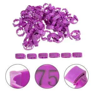BUGUUYO 100pcs Chicken Leg Ring Chicken Thigh Poultry Identification Ring Chicken Drumsticks Plastic Purple - product information 6