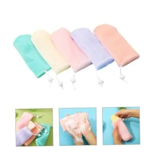 5pcs Lathering Mesh Soap Bag Small Soap Bag Bar Soap Scrubber Pouch Preservation Bag Dedicated - product information 1