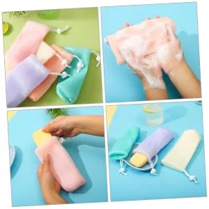 5pcs Lathering Mesh Soap Bag Small Soap Bag Bar Soap Scrubber Pouch Preservation Bag Dedicated - product information 3
