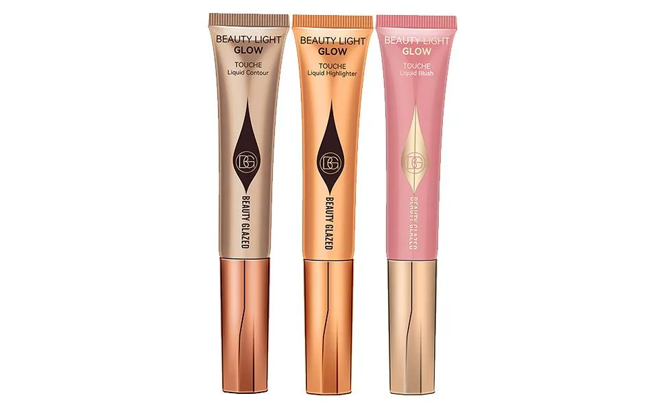 Liquid Highlighter | Long Lasting Face Contouring Stick with Cushion Applicator Lightweight Super Silky Face Brighten Moisturizer Makeup Smooth Shimmer Finish Frifer Blush 3# - Highlighter Wand,Lasting Face Contouring Highlighter Blusher Stick