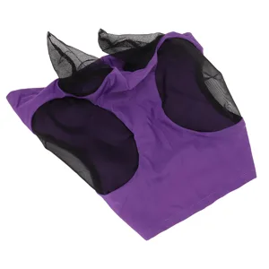 Horse Mesh Fly Mask Breathable Elastic Horse Face Mask with Ears Riding Equestrian Equipment (Purple) - product information 3