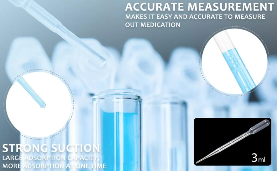 200PCS 3ml Disposable Plastic Transfer Pipettes Calibrated Dropper Suitable for Essential Oils & Science Laboratory 1 - product information 4