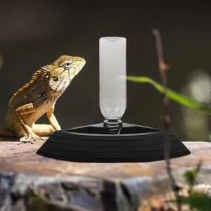 BUGUUYO Turtle Drinker Lizard Water Bowls Automatic Lizard Waterer Pet Food Feeder Reptile Reptisoil Plastic 17X17X3.5CM Black - product information 4