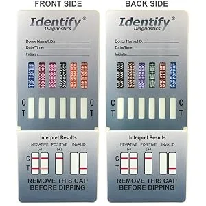 5 Pack Identify Diagnostics 12 Panel Drug Test Dip - Testing Instantly for 12 Different Drugs THC, COC, MOP, OXY, MDMA, BUP, AMP, BAR, BZO, MET, MTD, PCP ID-CP12-DIP (5) - 12 Panel Urine Test Dip Screen Identify Diagnostics CLIA Waived MOP THC AMP COC MET Cap On