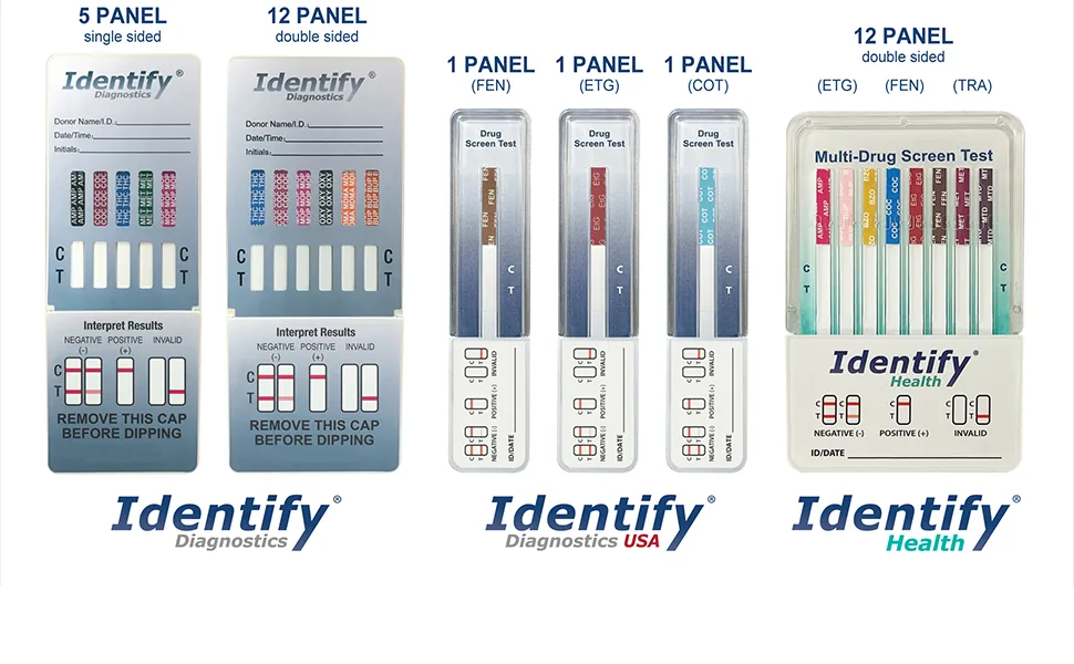 5 Pack Identify Diagnostics 12 Panel Drug Test Dip - Testing Instantly for 12 Different Drugs THC, COC, MOP, OXY, MDMA, BUP, AMP, BAR, BZO, MET, MTD, PCP ID-CP12-DIP (5) - Identify Diagnostics Urine Test Chart with cut-off levels - 12 Panel Dip Test - Image 3