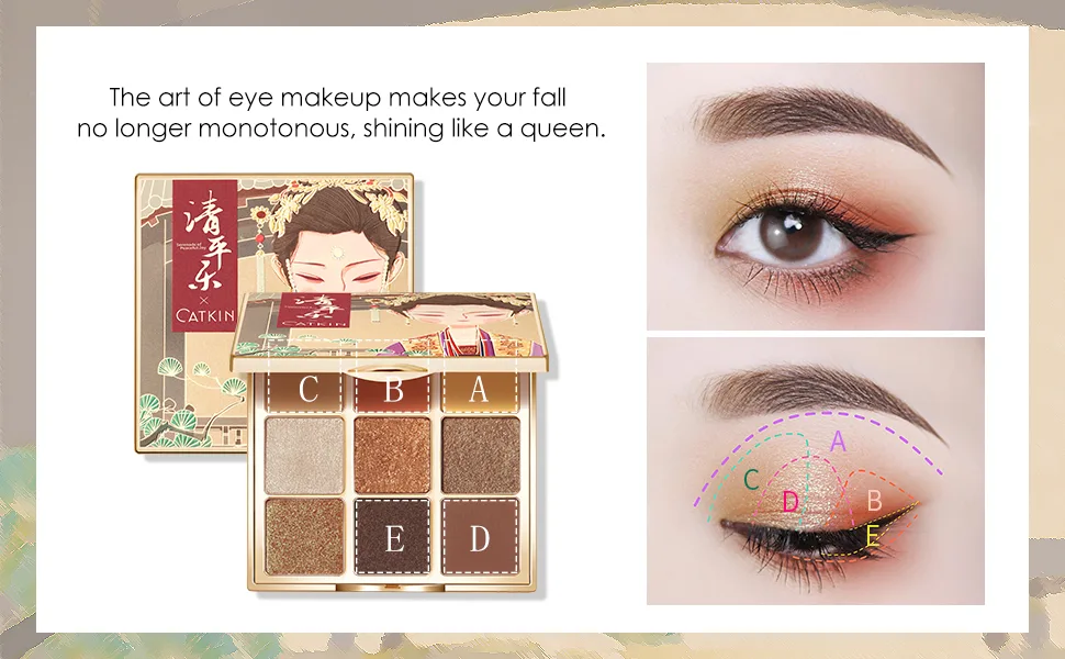 CATKIN 9 Colors Natural Eyeshadow Palette Glitter Matte Nude Eye Shadows Makeup High Pigmented Eyeshadow Kit 14.4 Grams (C09) - product information 4