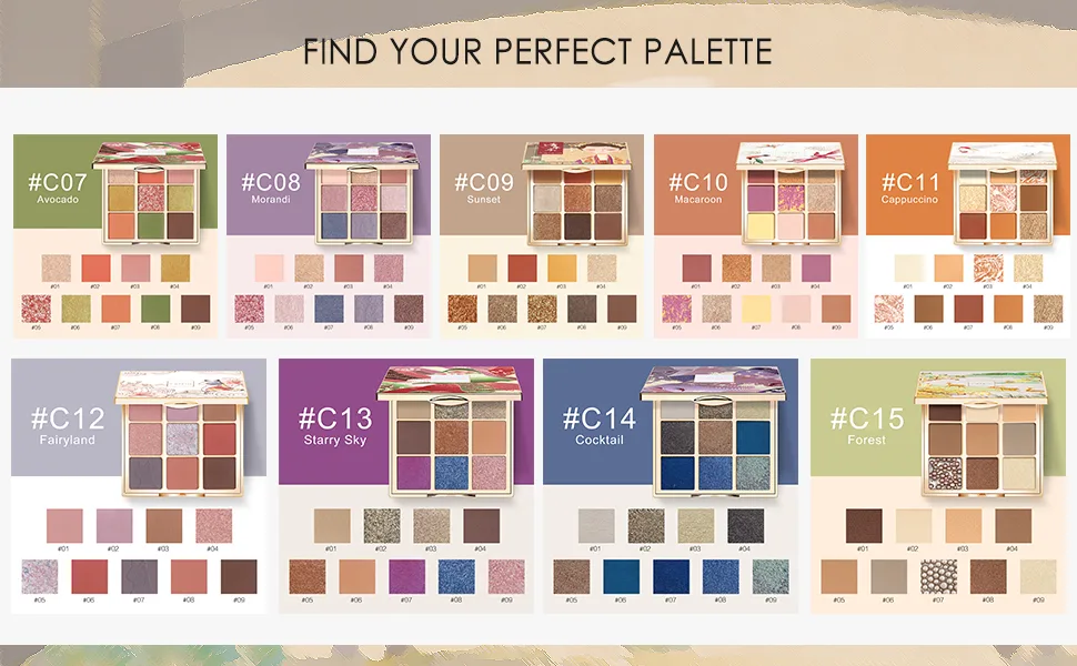 CATKIN 9 Colors Natural Eyeshadow Palette Glitter Matte Nude Eye Shadows Makeup High Pigmented Eyeshadow Kit 14.4 Grams (C09) - product information 7