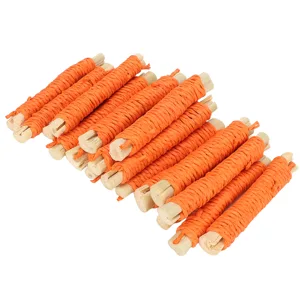 Pet Sweet Bamboo Sticks Rabbit Molar Sticks Promote Digestion 20pcs for Guinea Pig (Orange) - 2116220024212-2