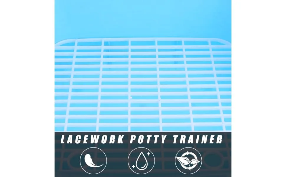 COLLBATH Lacework Potty Trainer Small Pet Pan Cage Bunny Bedding for Rabbits Guinea Pig Bedding Blue - product information 1