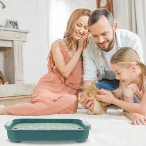 COLLBATH 2pcs Box Rabbit Toilet Cage Small Animal Litter Cage - Fall Bunny Potty Hamster Bedding Pp 27X18.8X4CM As Shown 3 - product information 1