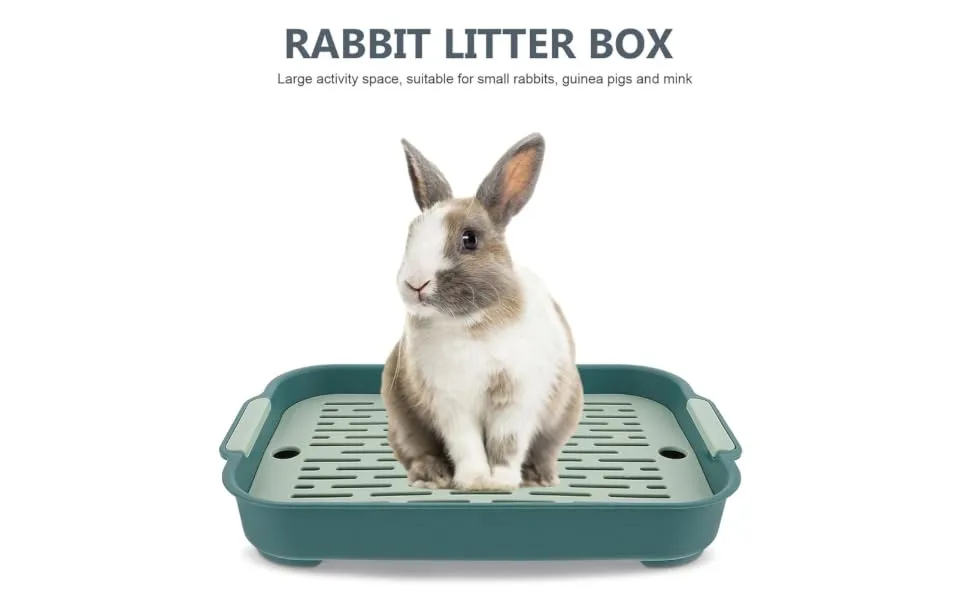 COLLBATH 2pcs Box Rabbit Toilet Cage Small Animal Litter Cage - Fall Bunny Potty Hamster Bedding Pp 27X18.8X4CM As Shown 3 - product information 5