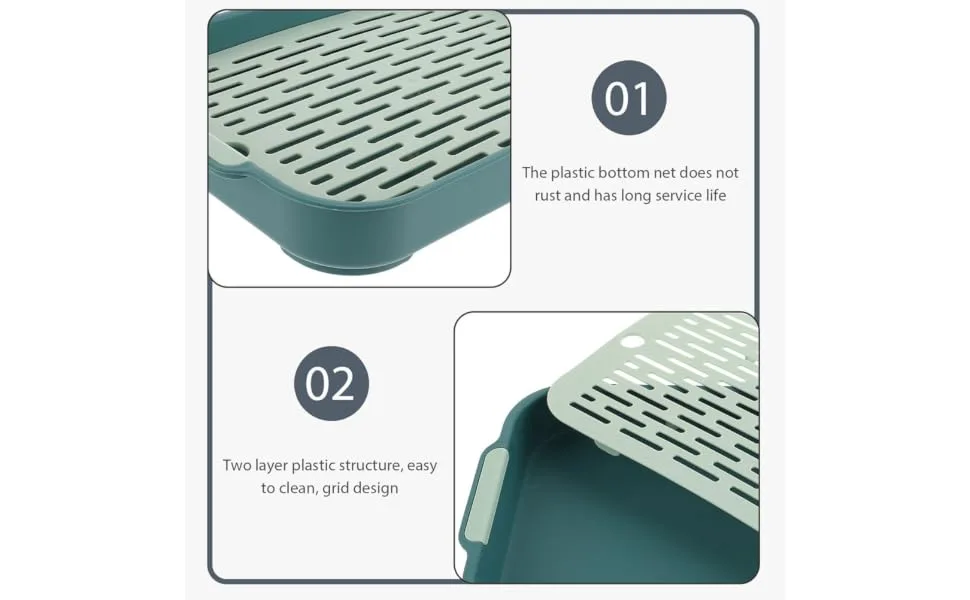 COLLBATH 2pcs Box Rabbit Toilet Cage Small Animal Litter Cage - Fall Bunny Potty Hamster Bedding Pp 27X18.8X4CM As Shown 3 - product information 6