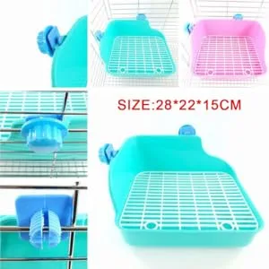 COLLBATH Hamster Potty Trainer Pig Litter Cage Potty Pan Small Animal Bedding Chinchilla Bedding Cages Pink - product information 1