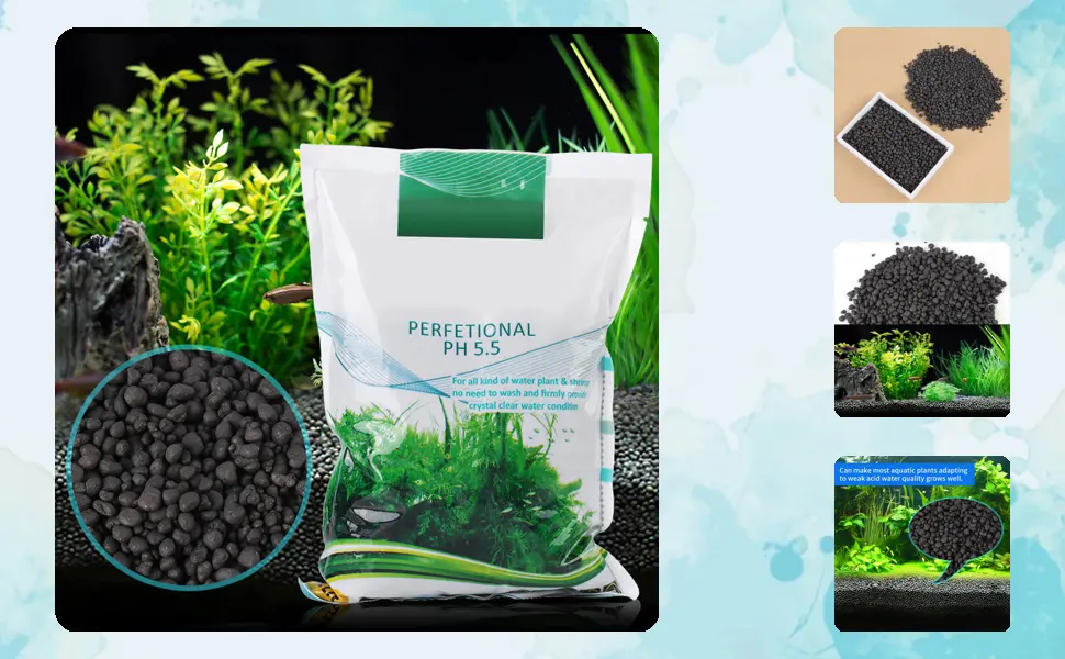 Fish Tank Mud 1000g/Bag Aquarium Bottom Water Grass Seeds Plant Sand Mud Planted Aquarium Substrate Sand - CWB00238-1