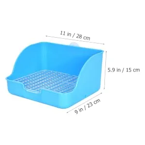 COLLBATH Box Rabbit Training Potty Chinchilla Toilet Trainer Potty Pet Pan Gerbil Toilet Rabbit Potty Plastic 28x23cm Blue - product information 2