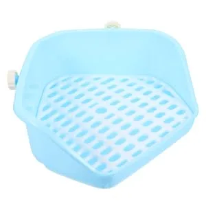 BESPORTBLE Box Rabbit Toilet Bunny Accessories Critter Bath Toilet Pan Tray Bunny Supplies Hamster Plastic Blue - product information 3