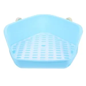 COLLBATH Box Rabbit Toilet Rabbit Bed Hedgehog Litter Tray Bunny Stuff Potty Train Rabbit Tub Tray Plastic 33X29.5X14CM Blue - product information 1