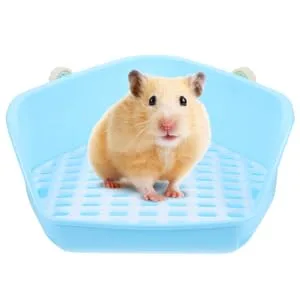 COLLBATH Box Rabbit Toilet Rabbit Bed Hedgehog Litter Tray Bunny Stuff Potty Train Rabbit Tub Tray Plastic 33X29.5X14CM Blue - product information 2