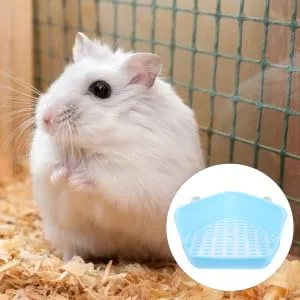 COLLBATH Box Rabbit Toilet Rabbit Bed Hedgehog Litter Tray Bunny Stuff Potty Train Rabbit Tub Tray Plastic 33X29.5X14CM Blue - product information 4