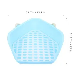 COLLBATH Box Rabbit Toilet Rabbit Bed Hedgehog Litter Tray Bunny Stuff Potty Train Rabbit Tub Tray Plastic 33X29.5X14CM Blue - product information 6