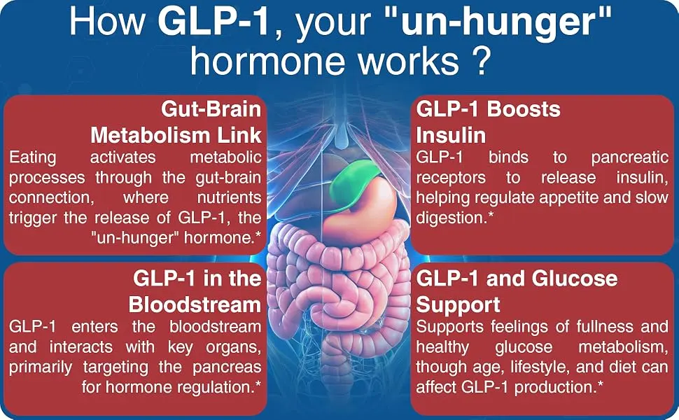 GLP-1 supplement for weight loss Activates and Boost Natural GLP Production - 60 Capsules (30 Servings) - GLP-1