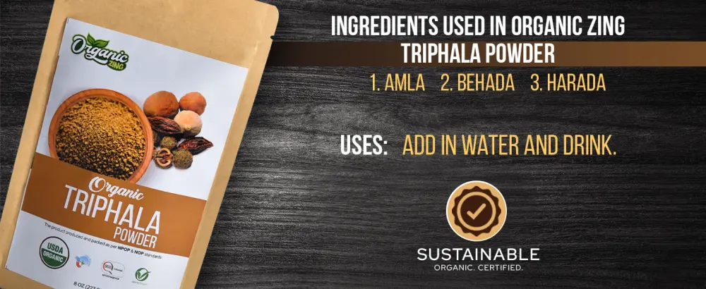 ORGANIC ZING Triphala Powder (227 Gm) Pack of 3 227 g (Pack of 3) - product information 6