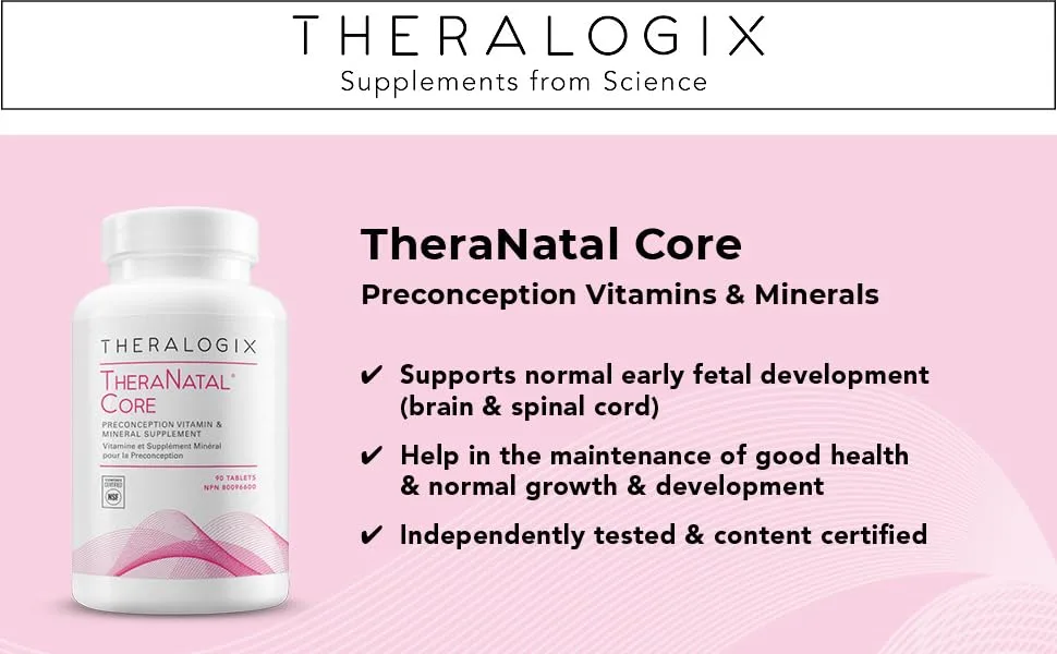 TheraNatal Core Preconception Prenatal Vitamin & Mineral Supplement (90 Day Supply) | Core Nutrients for Women Before Conception - Preconception