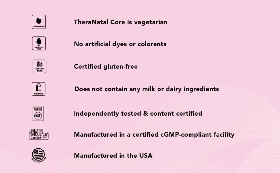 TheraNatal Core Preconception Prenatal Vitamin & Mineral Supplement (90 Day Supply) | Core Nutrients for Women Before Conception - Preconception