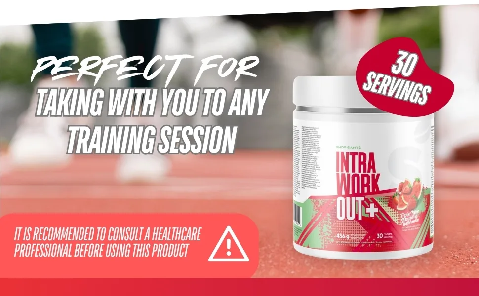 Shop Sante Intra Workout Plus - EAA + BCAA Powder - 30 Servings Essential Amino Acids Drink Supplements for Hydration Endurance & Muscle Recovery - 8g EAAs Electrolytes - Strawberry-Watermelon - Intra WorkOut
