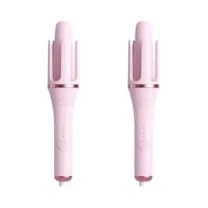 Didiseaon 2pcs Fully Automatic Hair Curling Iron Curling Wand Curler Pink Nylon 32.50X5.50X5.50CMx2pcs Pinkx2pcs - product information 1