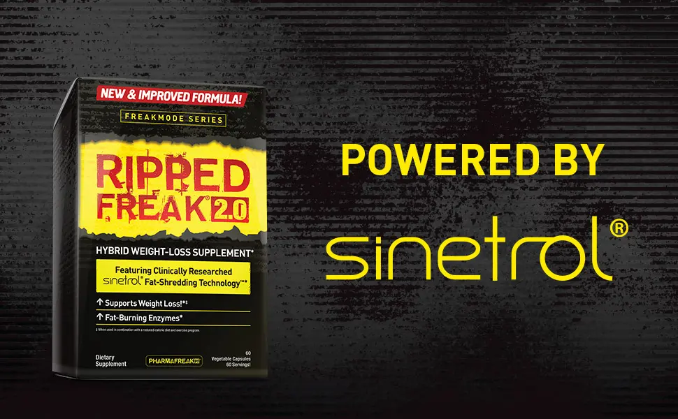 PharmaFreak RIPPED FREAK 2.0 | Hybrid Thermogenic Supplement (2X60 Caps + 28 Caps) - sinetrol