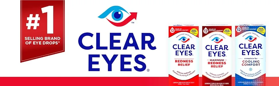 Clear Eyes Redness Eye Relief Eye Drops, 0.5 Fl Oz, Pack of 3 Redness Relief 0.5 Fl Oz (Pack of 3) - Clear Eyes Redness Relief