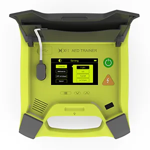AED Trainer XFT Professional AED Training Kit CPR Training Equipment Training Device Automatic External Defibrillator Simulator for First Aid Trainee Beginner(XFT-120G) - AED Language setting
